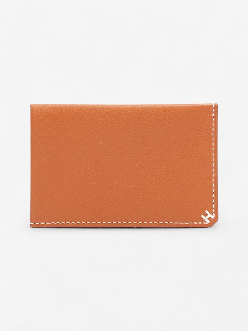  Hermes H Sellier Card Holder Tan Leather