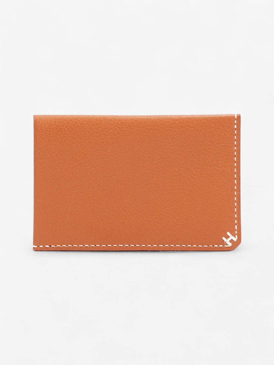 Hermes H Sellier Card Holder Tan Leather Image 1