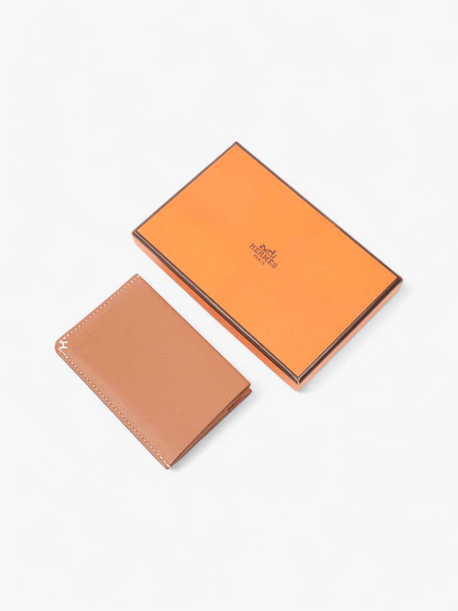 Hermes H Sellier Card Holder Tan Leather Image 6