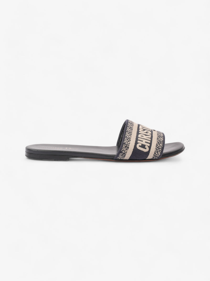  Christian Dior DWAY Slides Navy / Beige  Canvas EU 39 UK 6