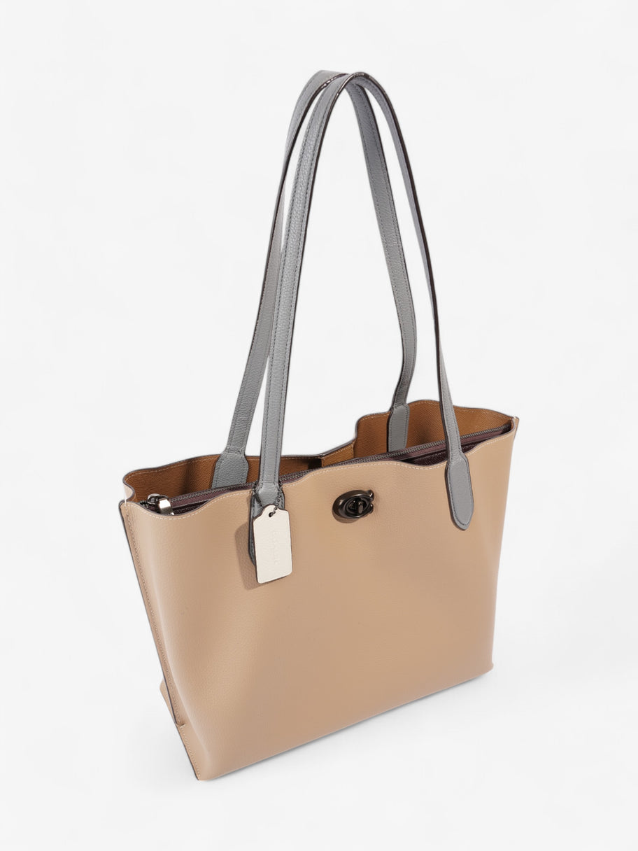 Coach Willow Tote Beige / Grey Leather Image 7