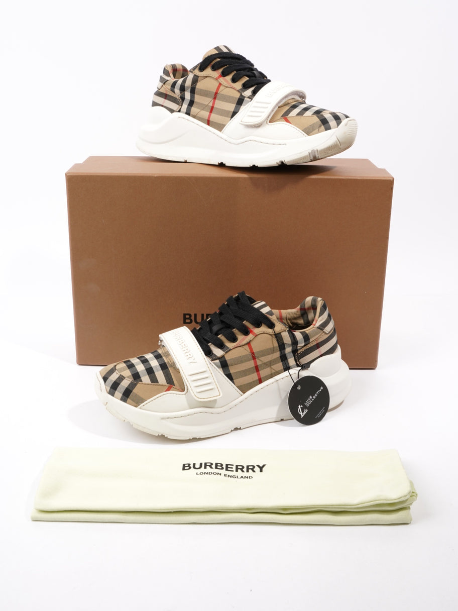 Burberry Regis Sneaker Archive Beige White Cotton EU 38.5 UK 5.5 Luxe Collective