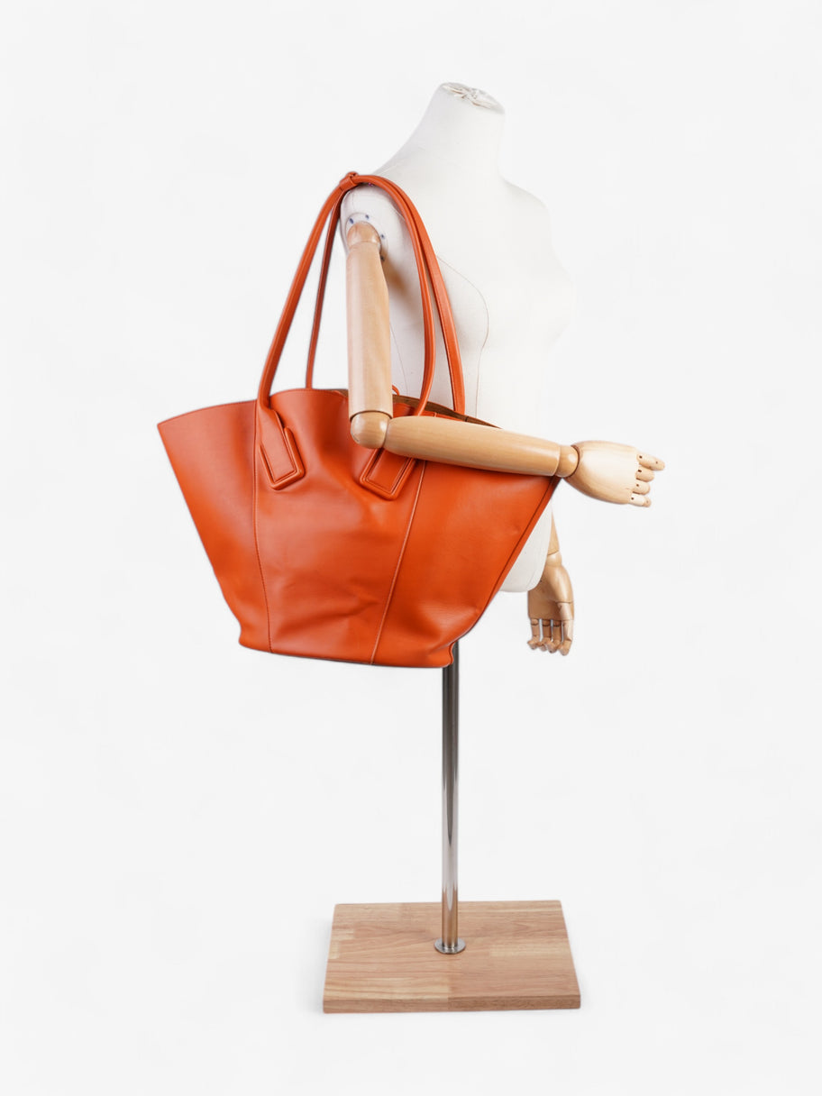 Bottega Veneta Basket Tote Orange Calfskin Leather Large Image 2