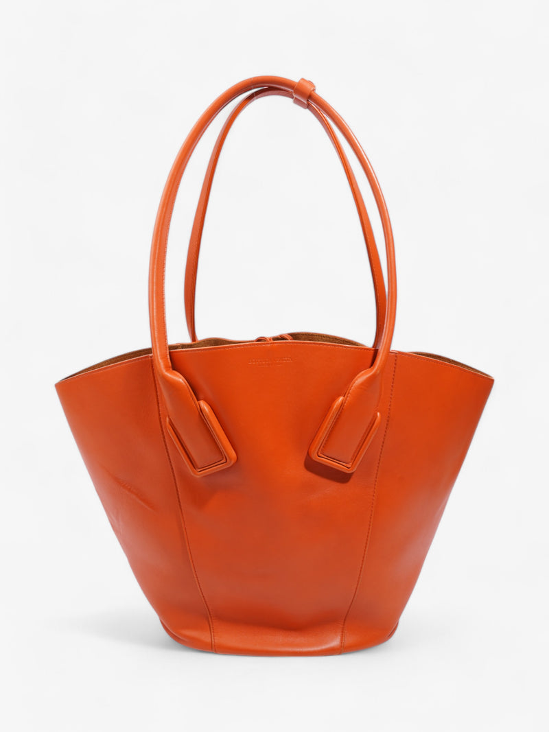  Bottega Veneta Basket Tote Orange Calfskin Leather Large