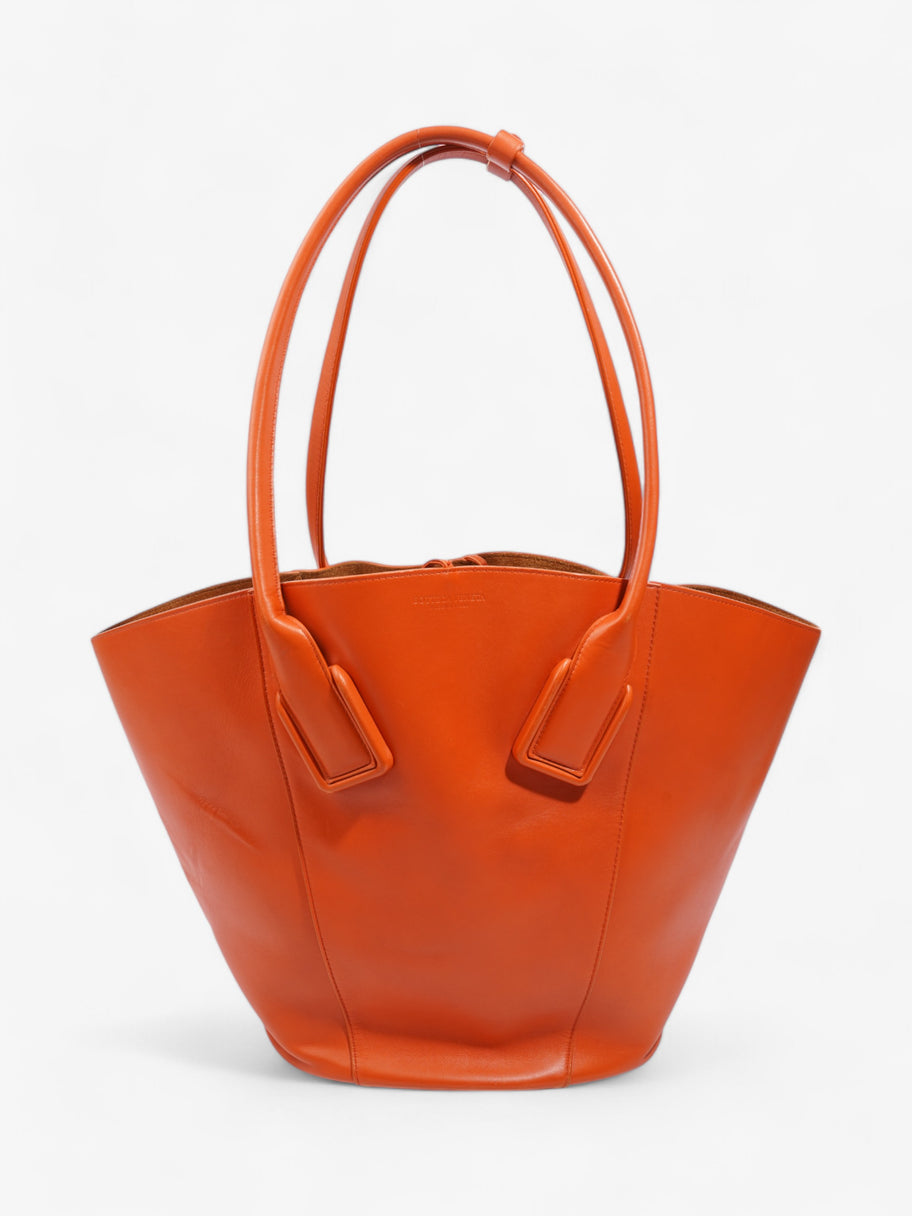 Bottega Veneta Basket Tote Orange Calfskin Leather Large Image 1