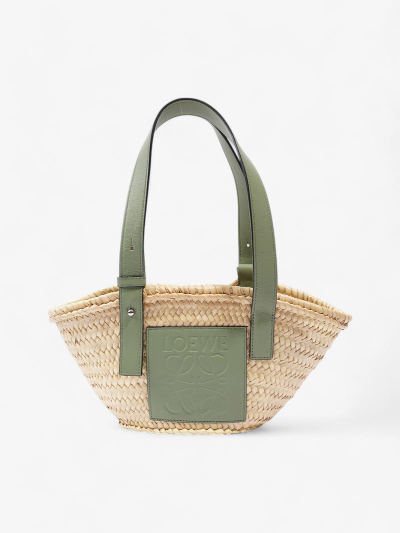  Loewe X Paulaís Ibiza Basket Bag Straw  / Green Straw