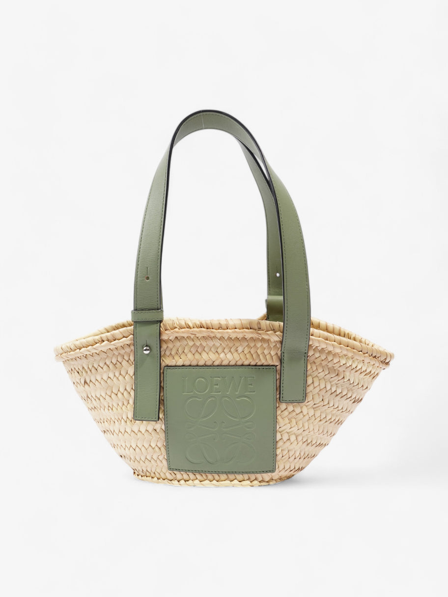 Loewe X Paulaís Ibiza Basket Bag Straw  / Green Straw Image 1