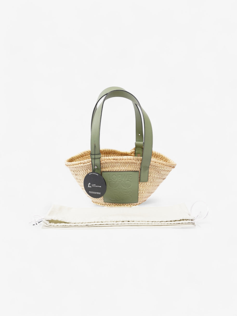 Loewe X Paulaís Ibiza Basket Bag Straw  / Green Straw Image 10