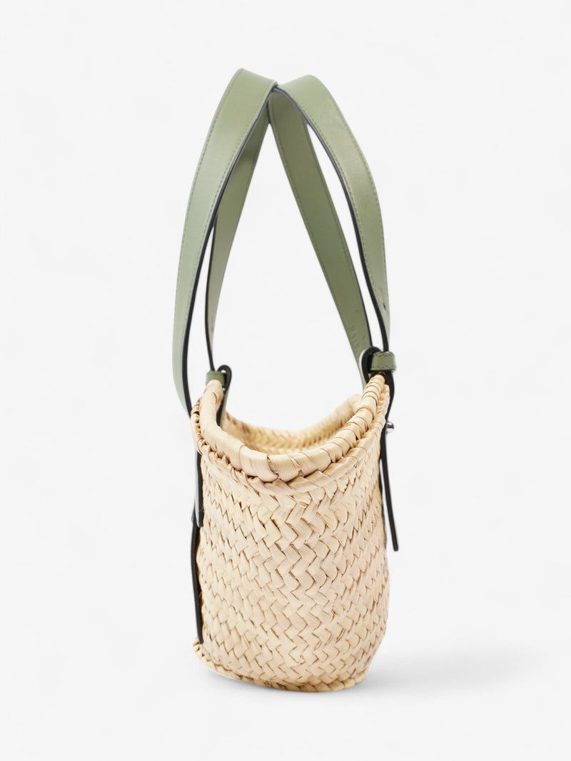  Loewe X Paulaís Ibiza Basket Bag Straw  / Green Straw