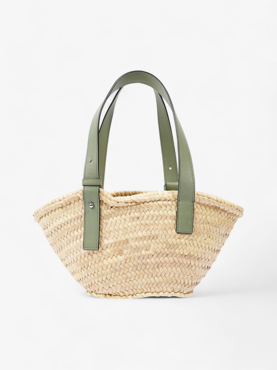 Loewe X Paulaís Ibiza Basket Bag Straw  / Green Straw Image 3