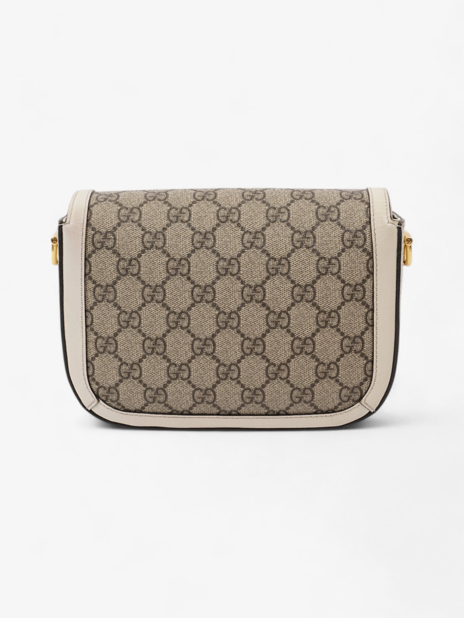 Gucci Horsebit 1955 Mini Bag White / Monogram Coated Canvas Image 14