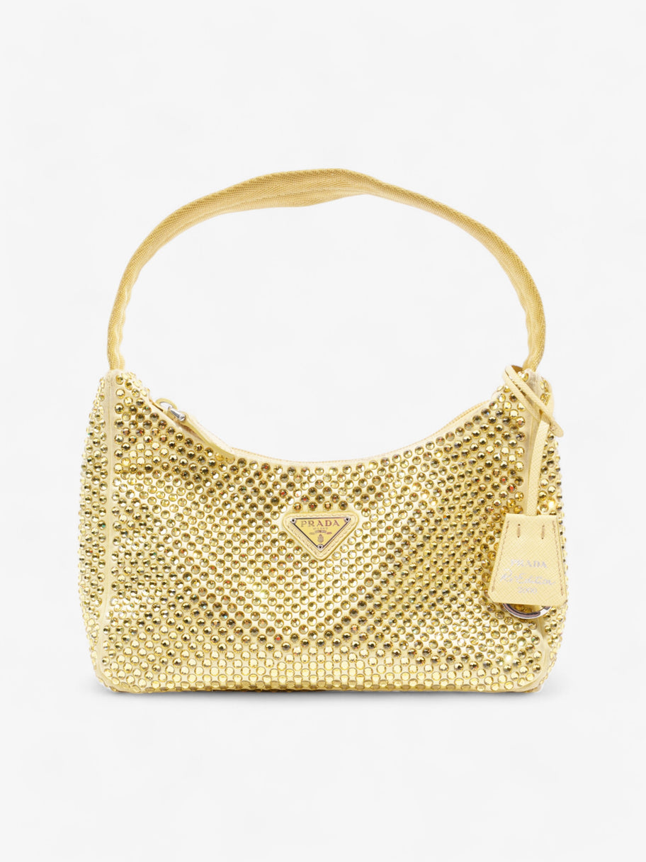 Prada Hobo Re-Edition 2000 Yellow Silk Image 10