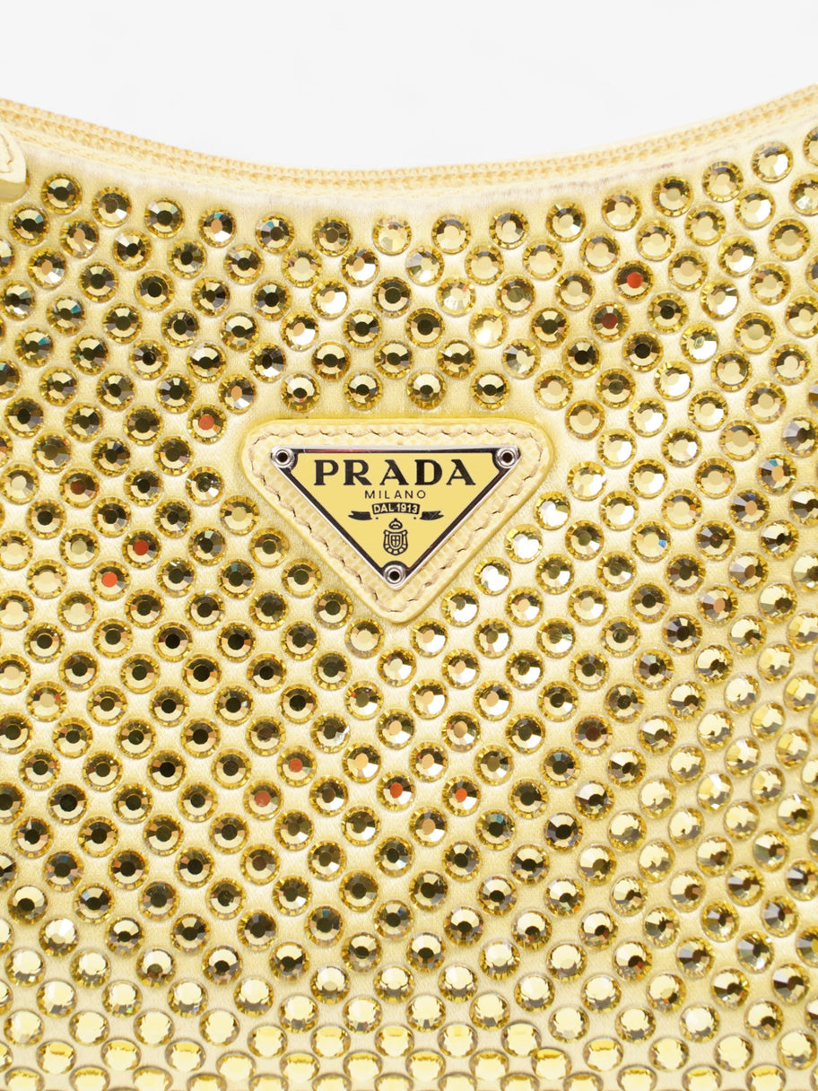 Prada Hobo Re-Edition 2000 Yellow Silk Image 7