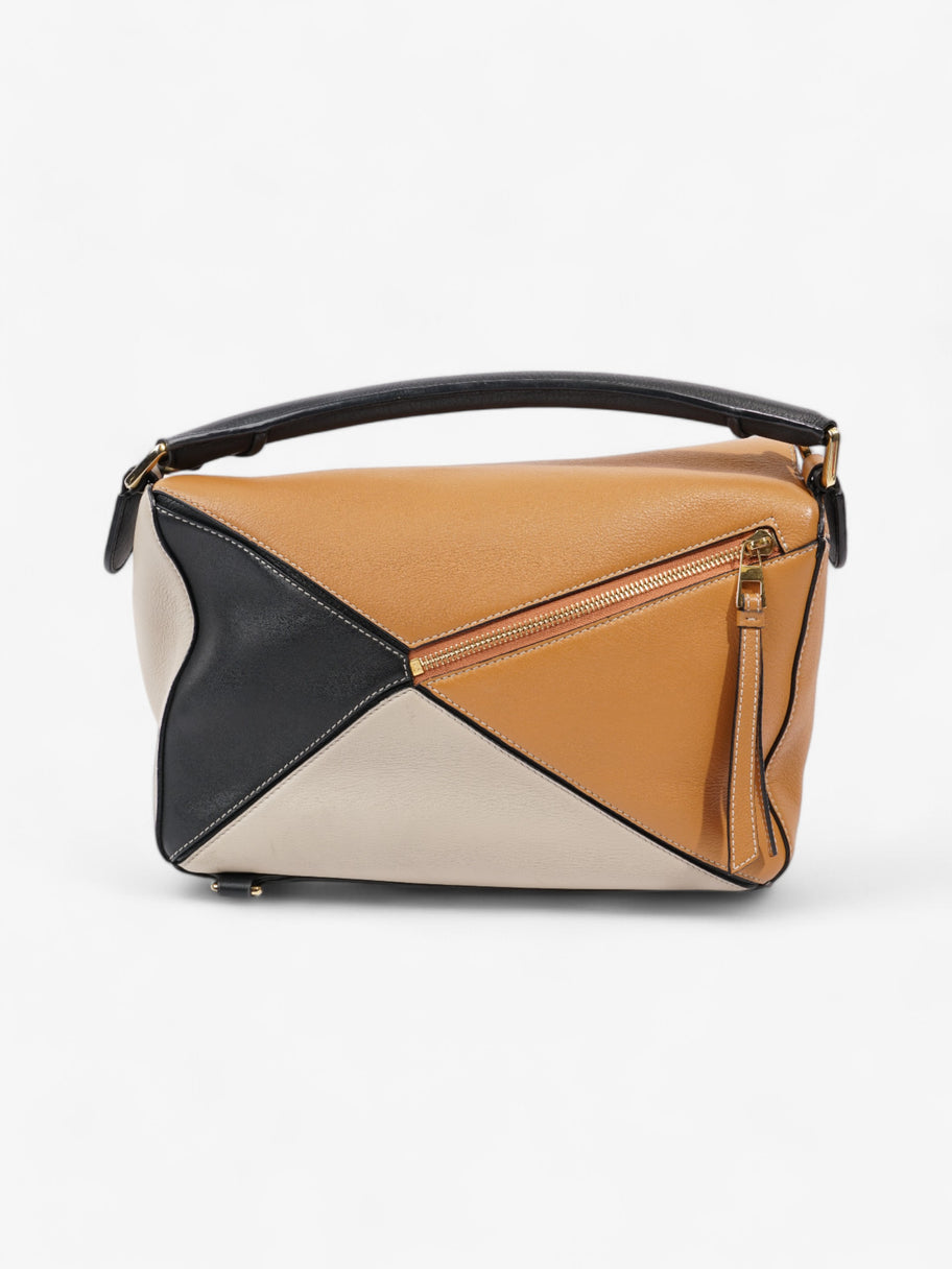 Loewe Puzzle Tricolor Bag Brown / Black / Beige Calfskin Leather Image 4