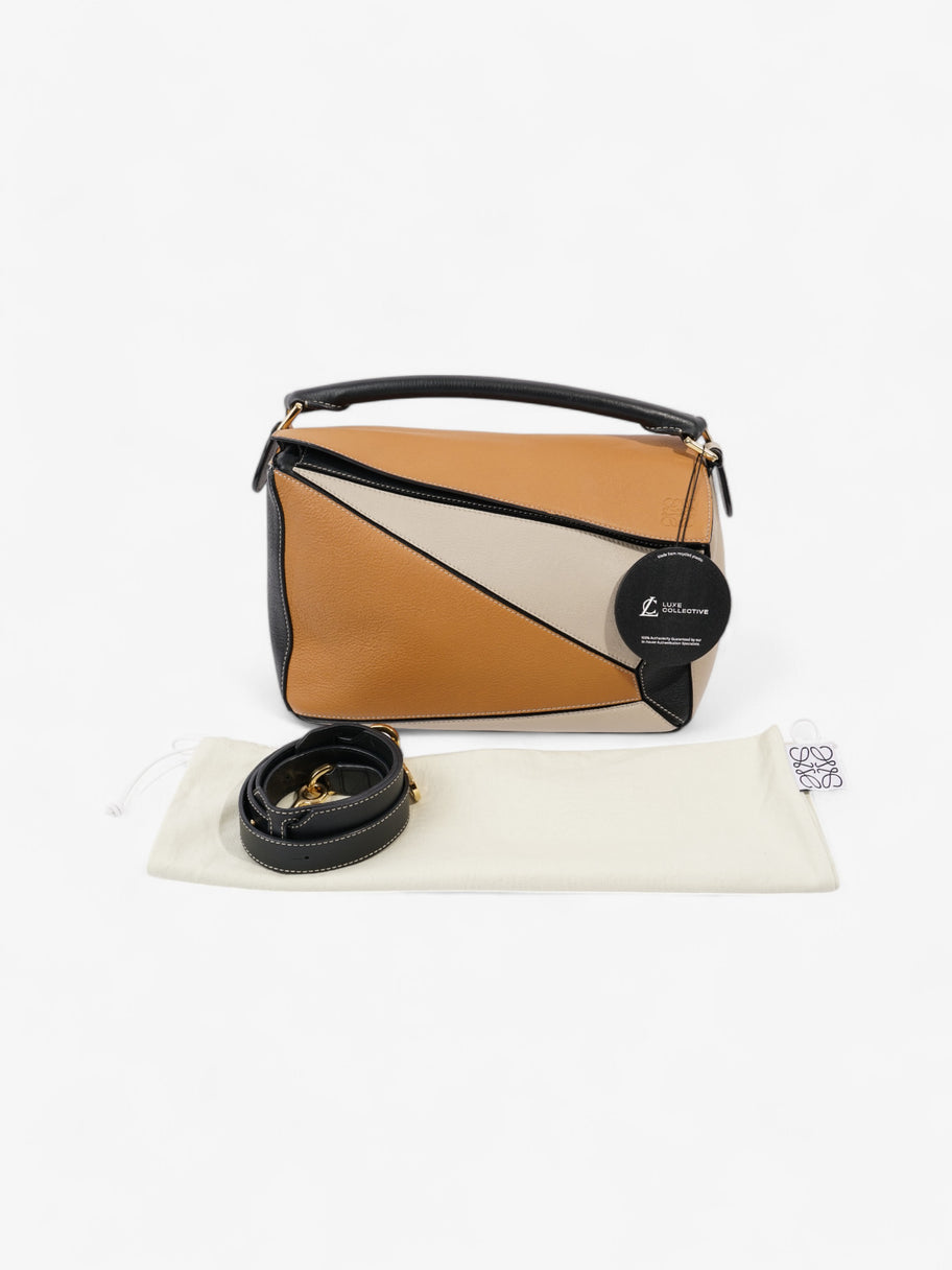 Loewe Puzzle Tricolor Bag Brown / Black / Beige Calfskin Leather Image 18