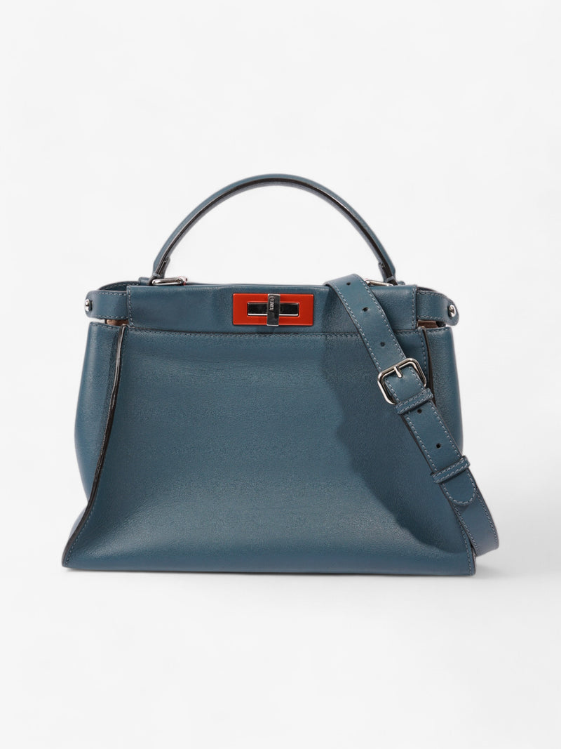  Fendi Peekaboo Handbag Blue / Orange Leather