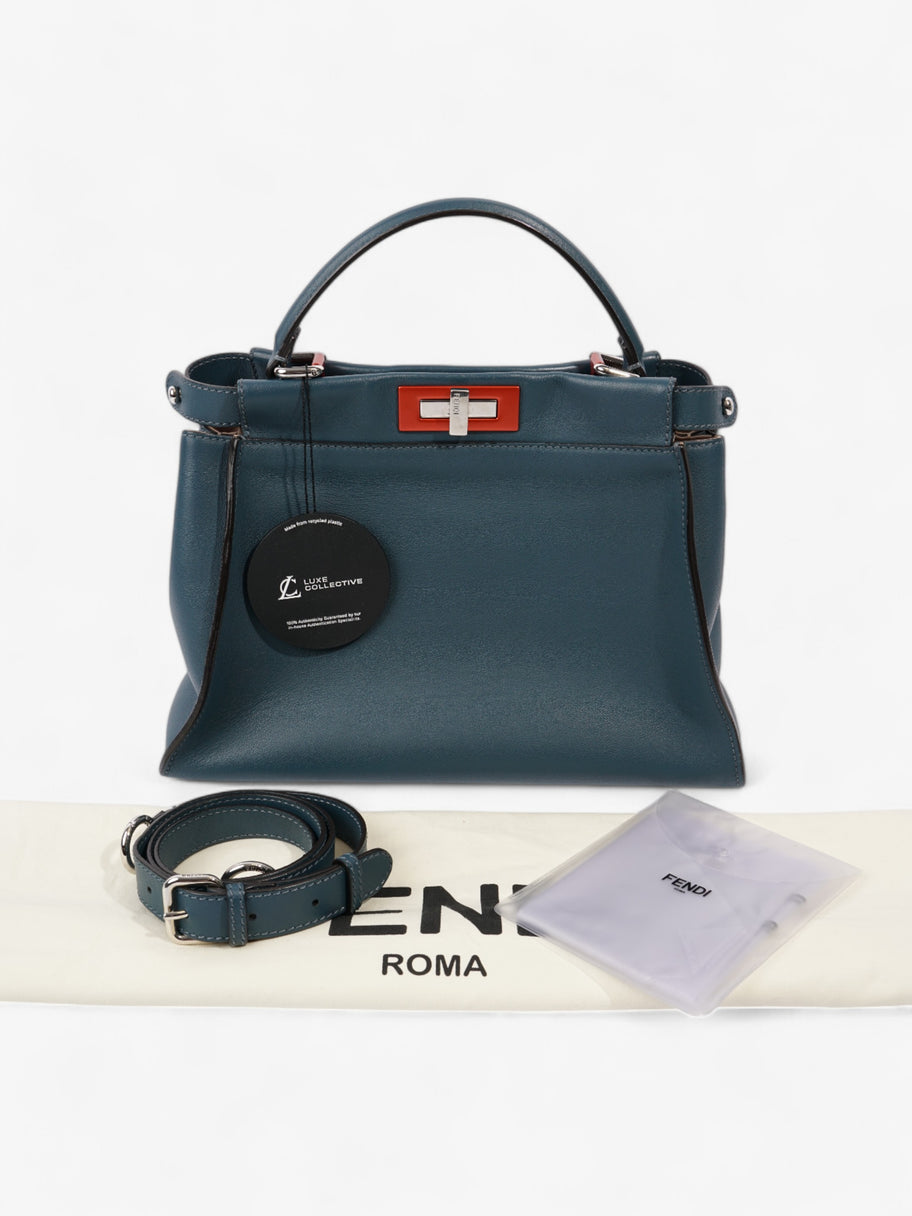 Fendi Peekaboo Handbag Blue / Orange Leather Image 22