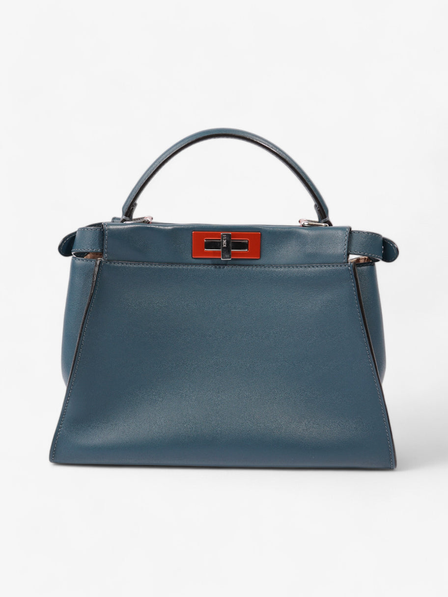 Fendi Peekaboo Handbag Blue / Orange Leather Image 4