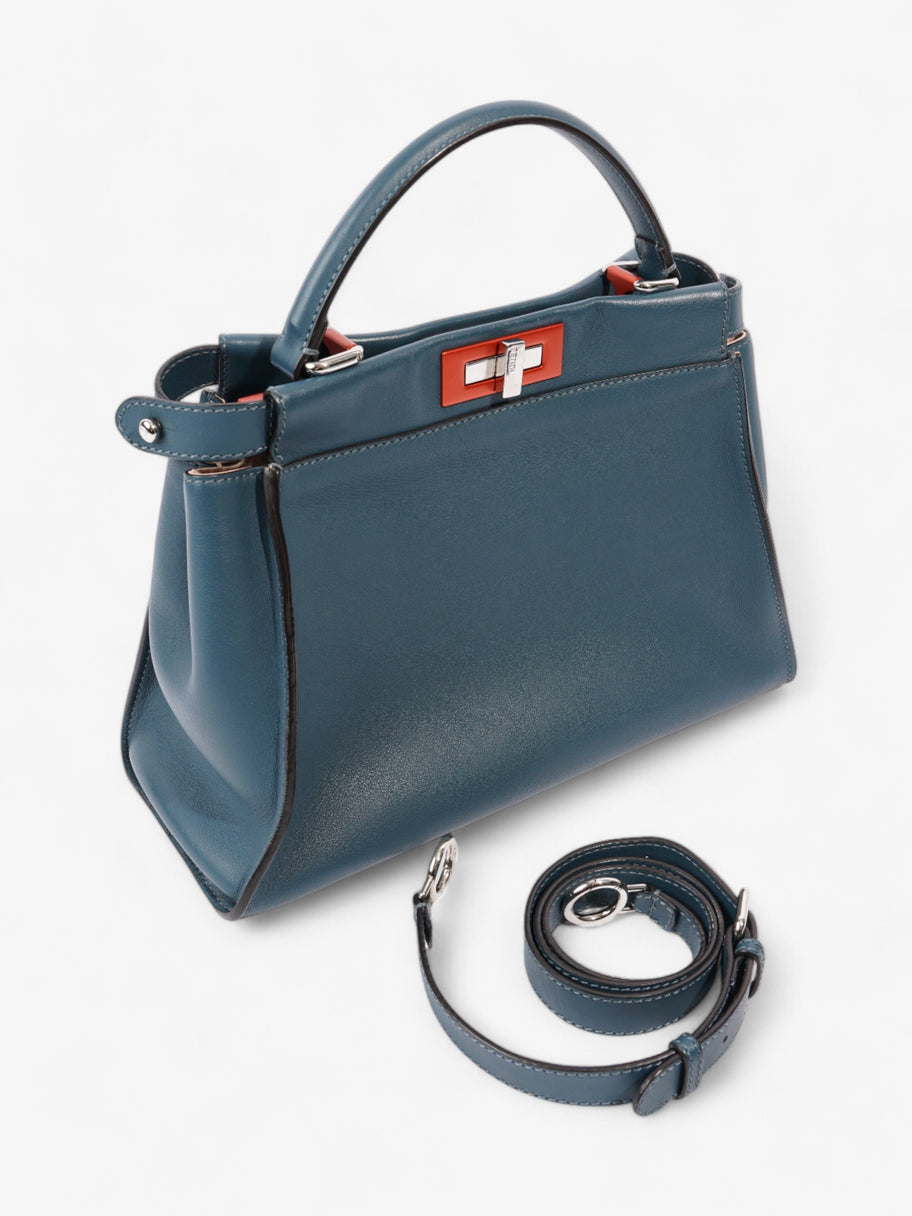 Fendi Peekaboo Handbag Blue / Orange Leather Image 7