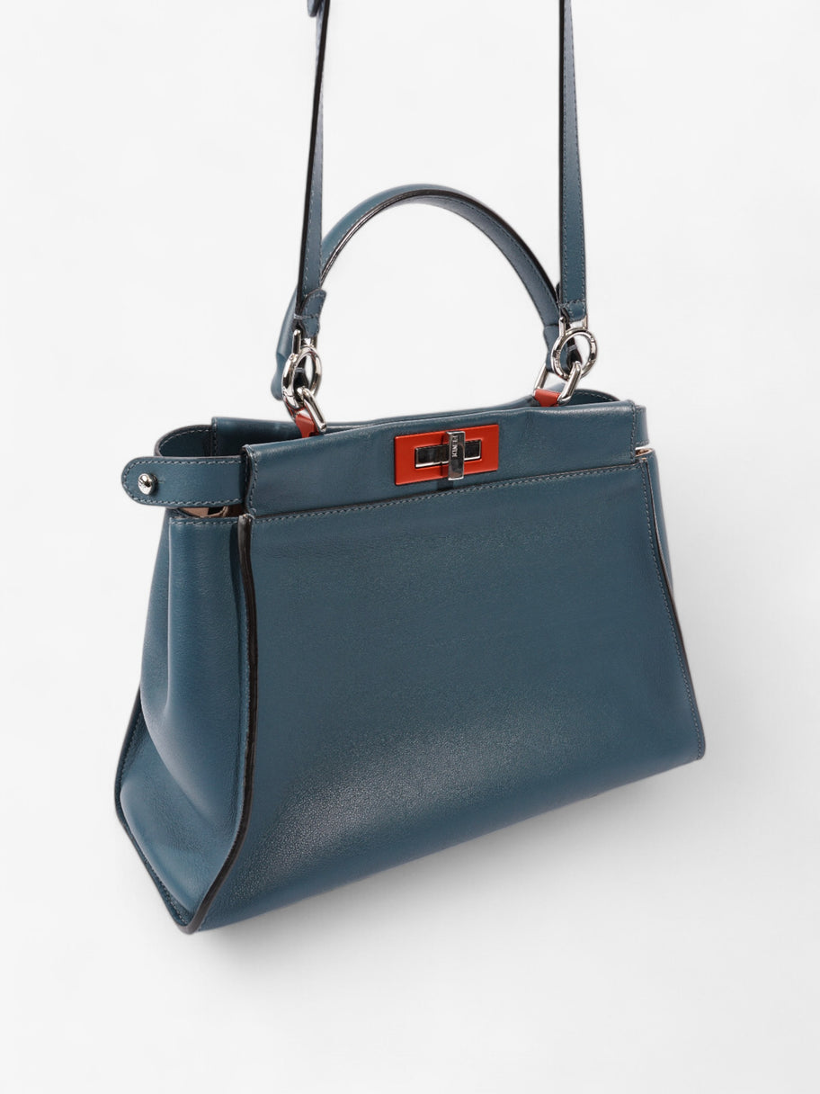 Fendi Peekaboo Handbag Blue / Orange Leather Image 19