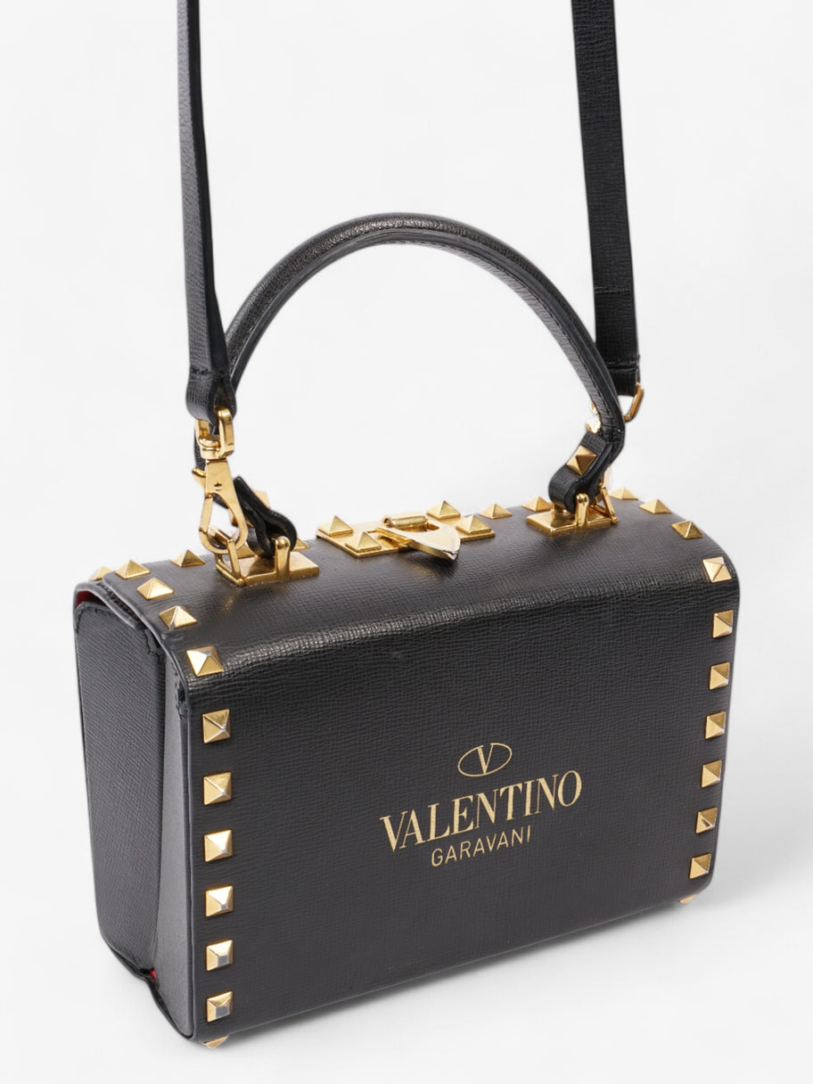 Valentino Garavani Box Rockstud Alcove Top Handle Bag Black Leather Image 7