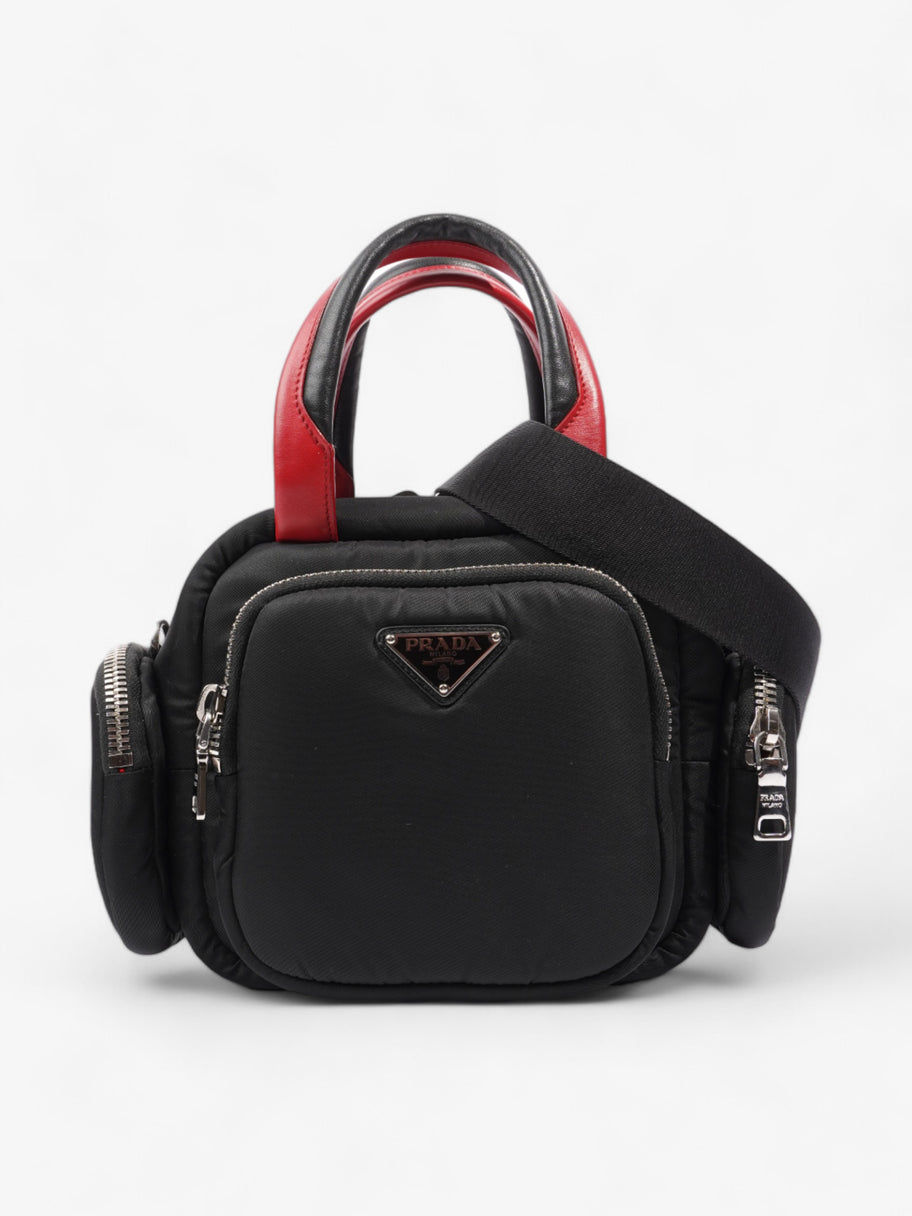 Prada Cargo Pocket Tote Black / Red Re Nylon Image 1