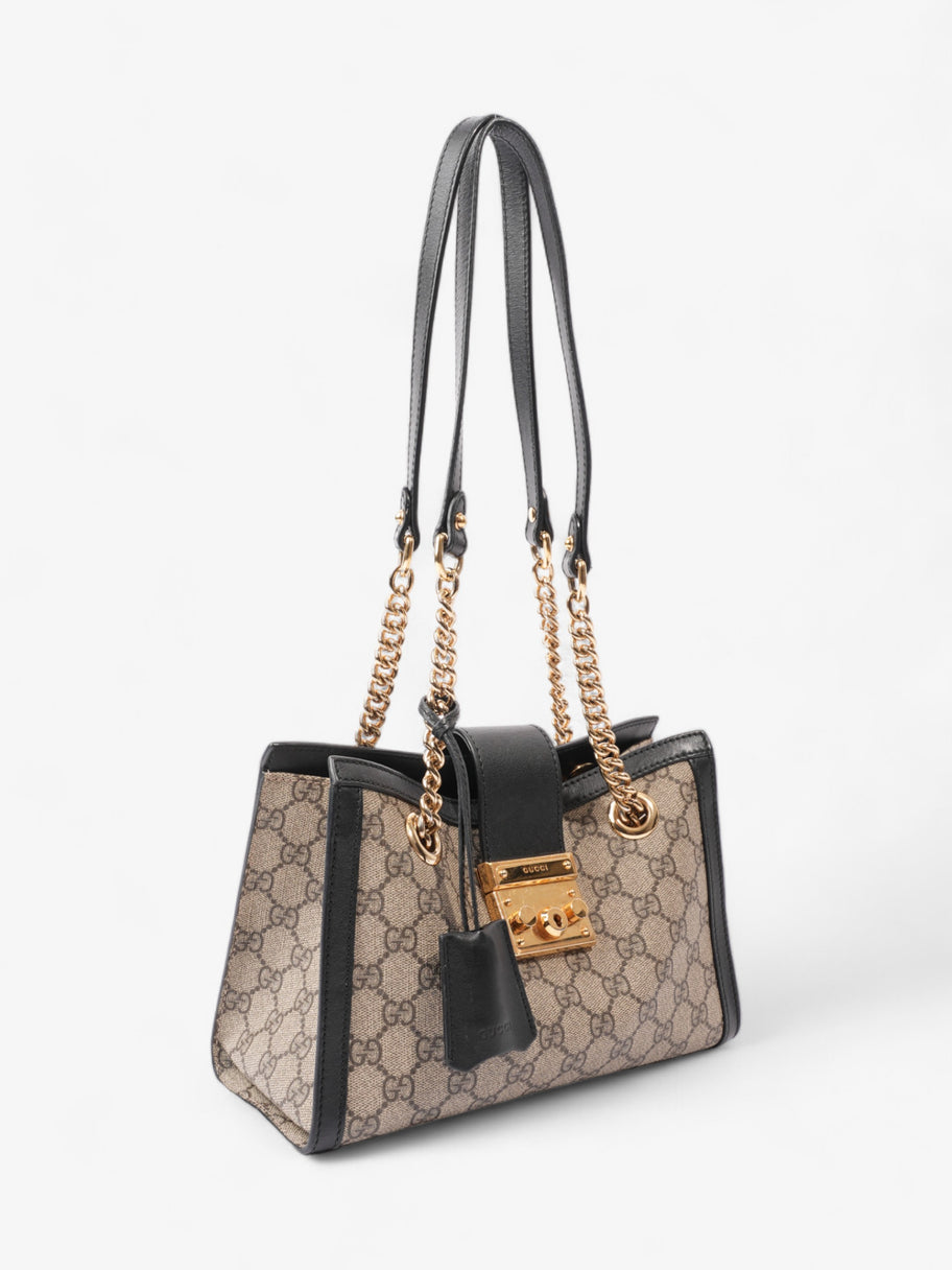 Gucci Padlock Beige And Ebony GG Supreme / Black Coated Canvas Small Image 9