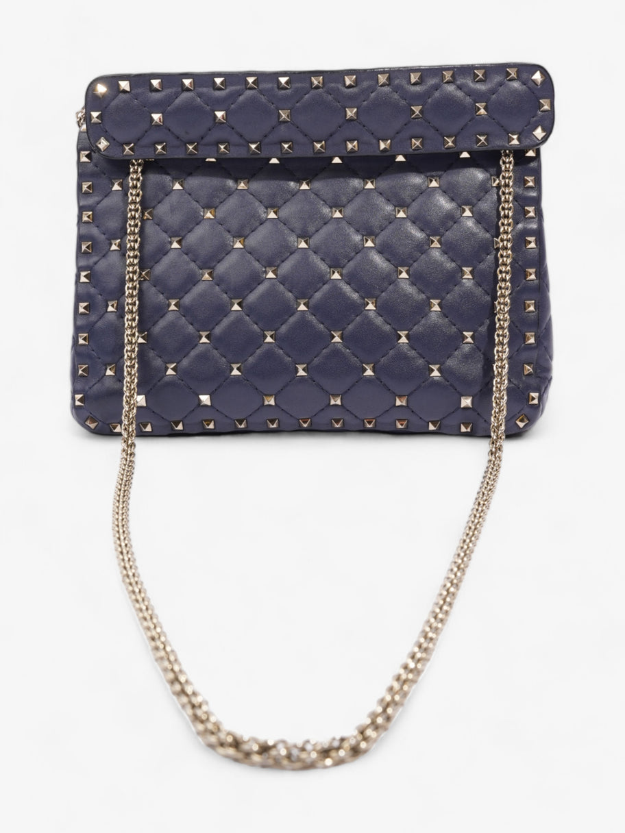 Valentino Rockstud Spike VLTN Navy Nappa Leather Medium Image 4