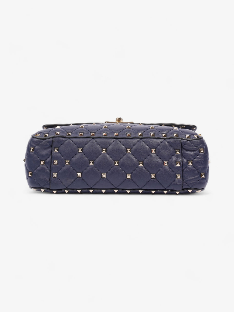 Valentino Rockstud Spike VLTN Navy Nappa Leather Medium Image 6