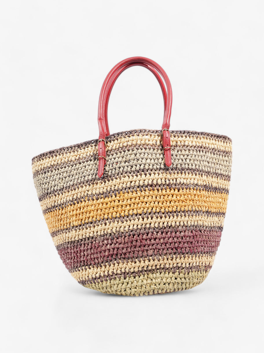 Balenciaga Vintage City Rainbow Basket Bag Multicolour Raffia Image 5