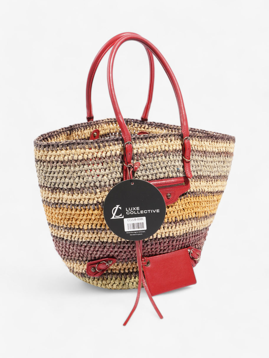 Balenciaga Vintage City Rainbow Basket Bag Multicolour Raffia Image 9