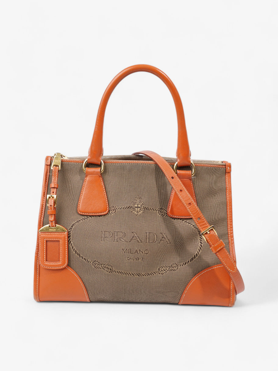 Prada Canvas Tote Brown / Beige / Orange Canvas Image 1