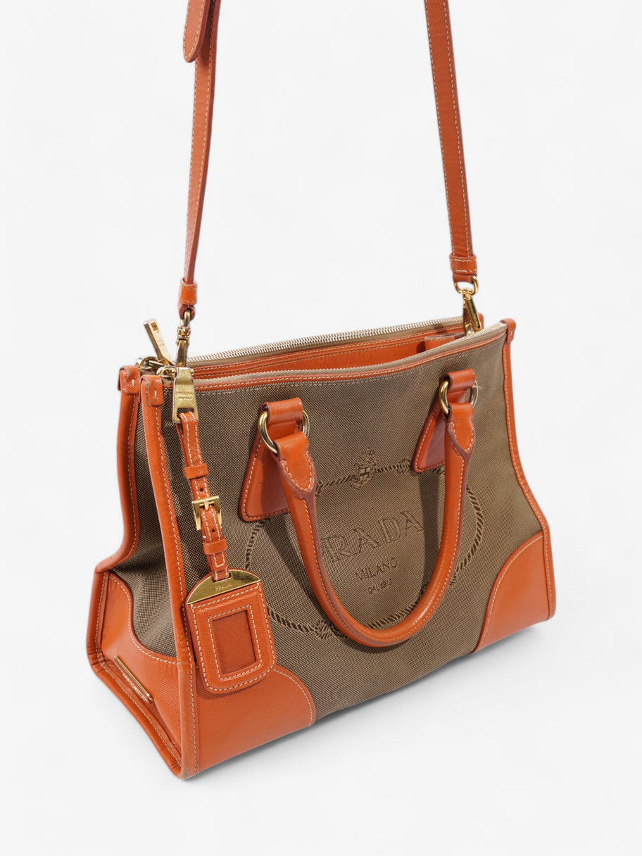 Prada Canvas Tote Brown / Beige / Orange Canvas Image 7