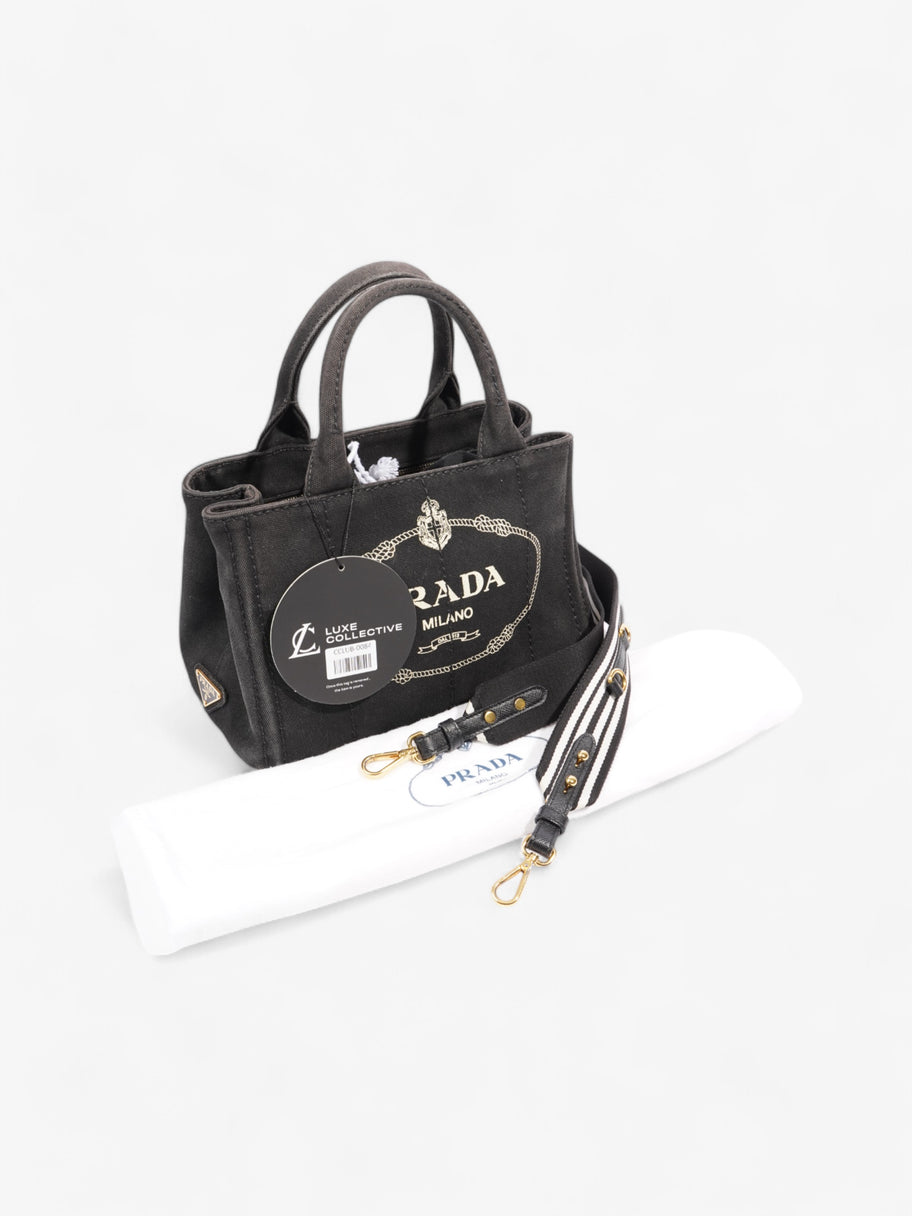 Prada Canvas Tote Black / White Cotton Image 9