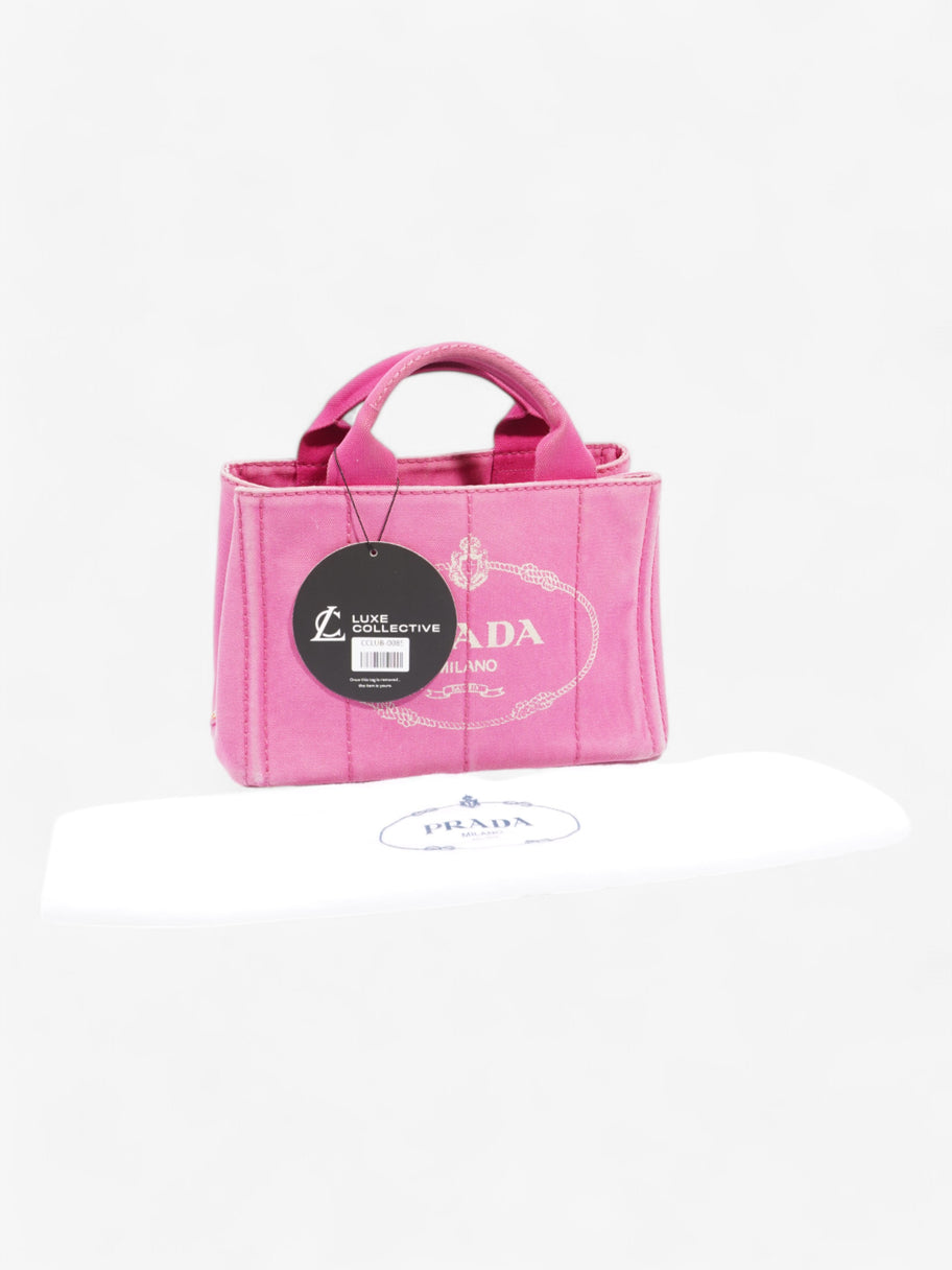 Prada Canapa Tote Pink Cotton Image 9