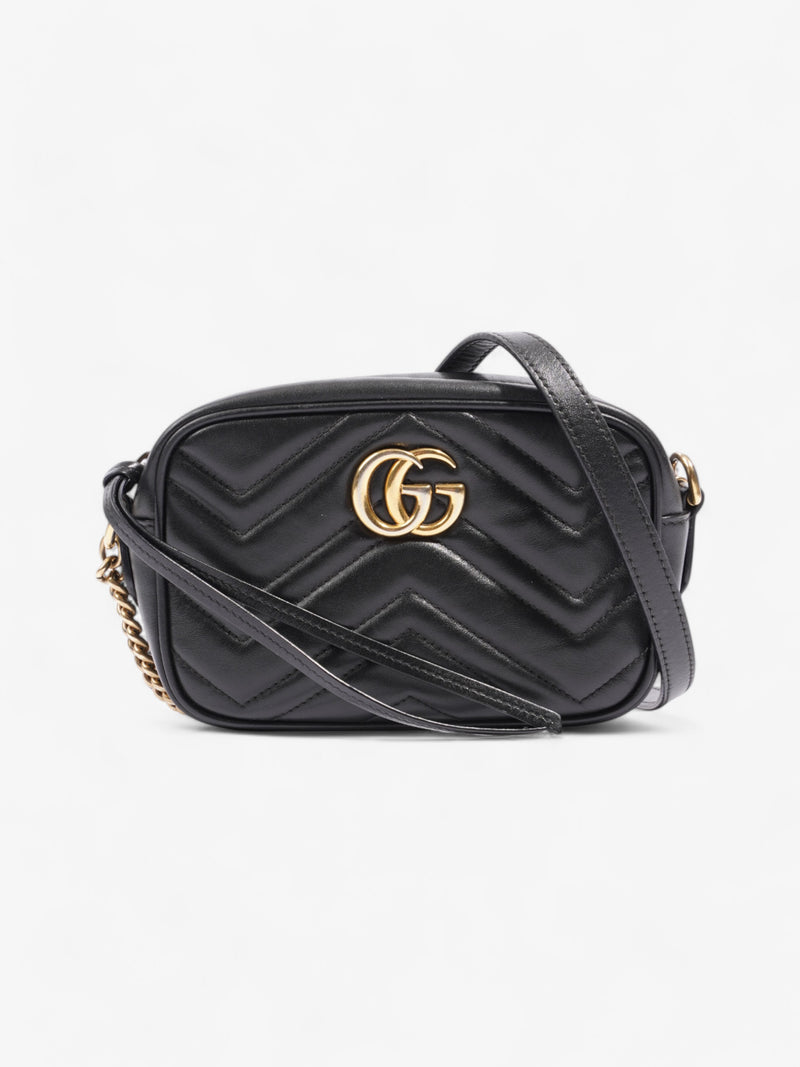  Gucci Marmont  Black Matelasse Leather Mini