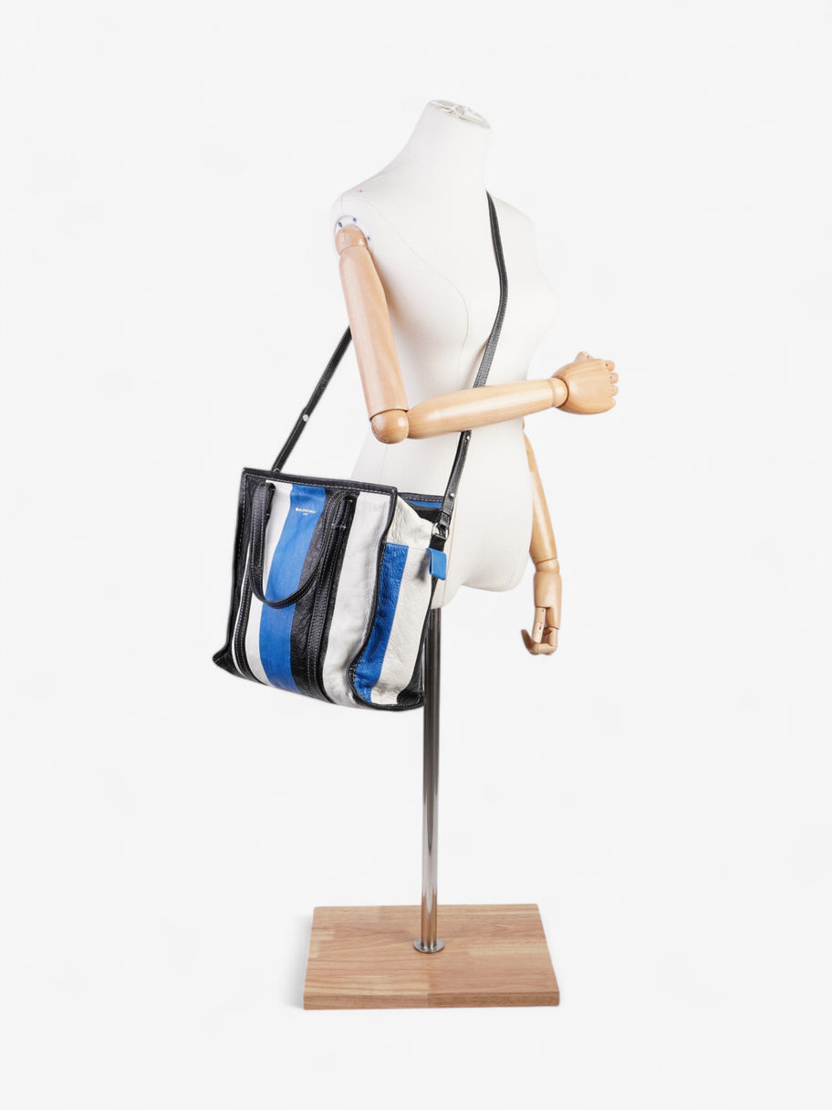 Balenciaga Bazar Shopper M Blue / Black Leather Image 2