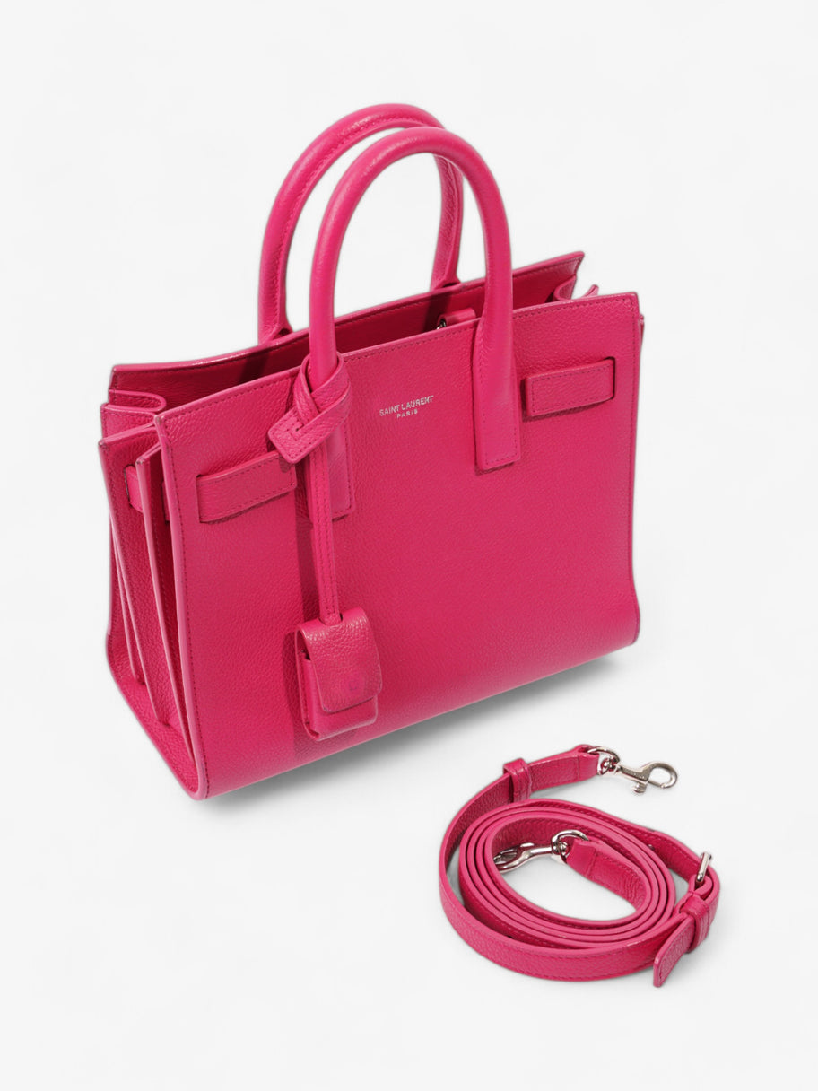 Saint Laurent Sac De Jour Lipstick Fuschia Calfskin Leather Nano Image 7