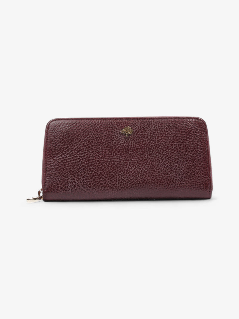  Mulberry Classic Zip-Around Wallet Oxblood / Gold Grained Leather