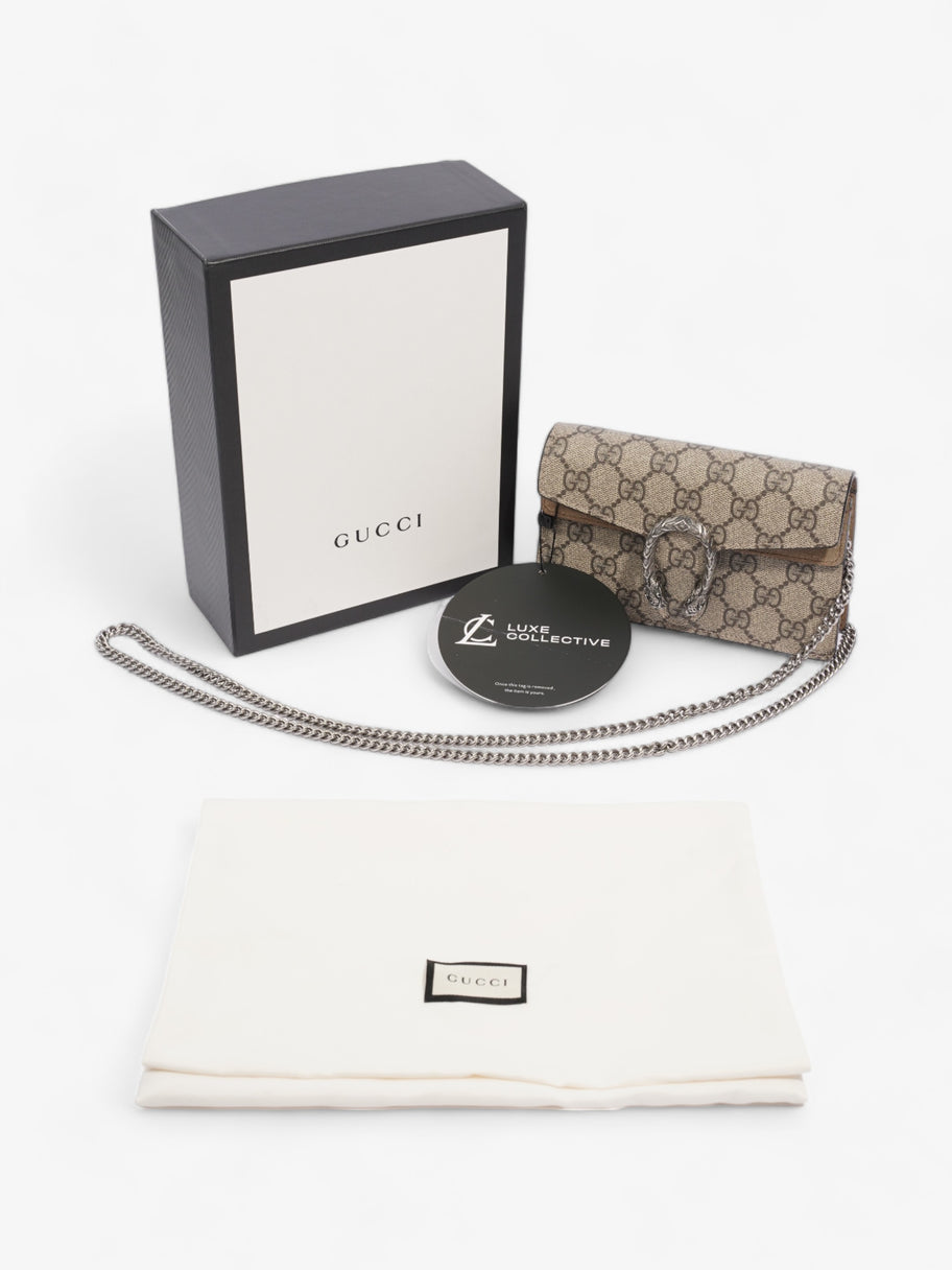 Gucci Super Mini Dionysus Beige And Ebony GG Supreme Coated Canvas Image 10