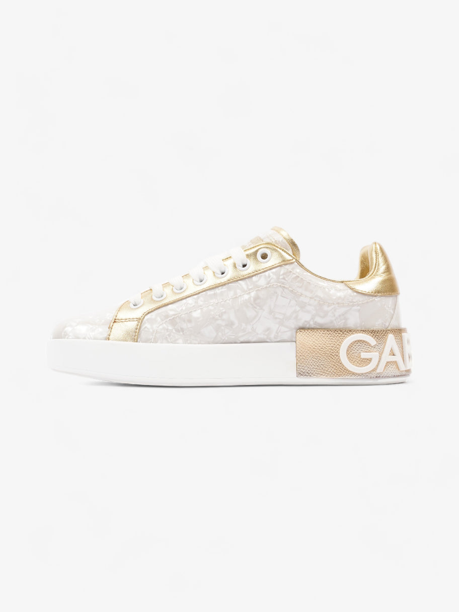 Dolce and Gabbana Portofino Sneakers Pearl  / Gold PVC EU 36 UK 3 Image 3