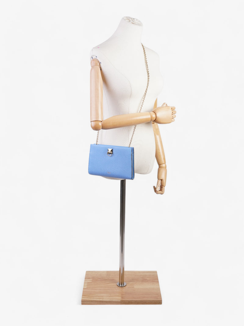  Mulberry Iris wallet on chain Cornflower Blue Leather