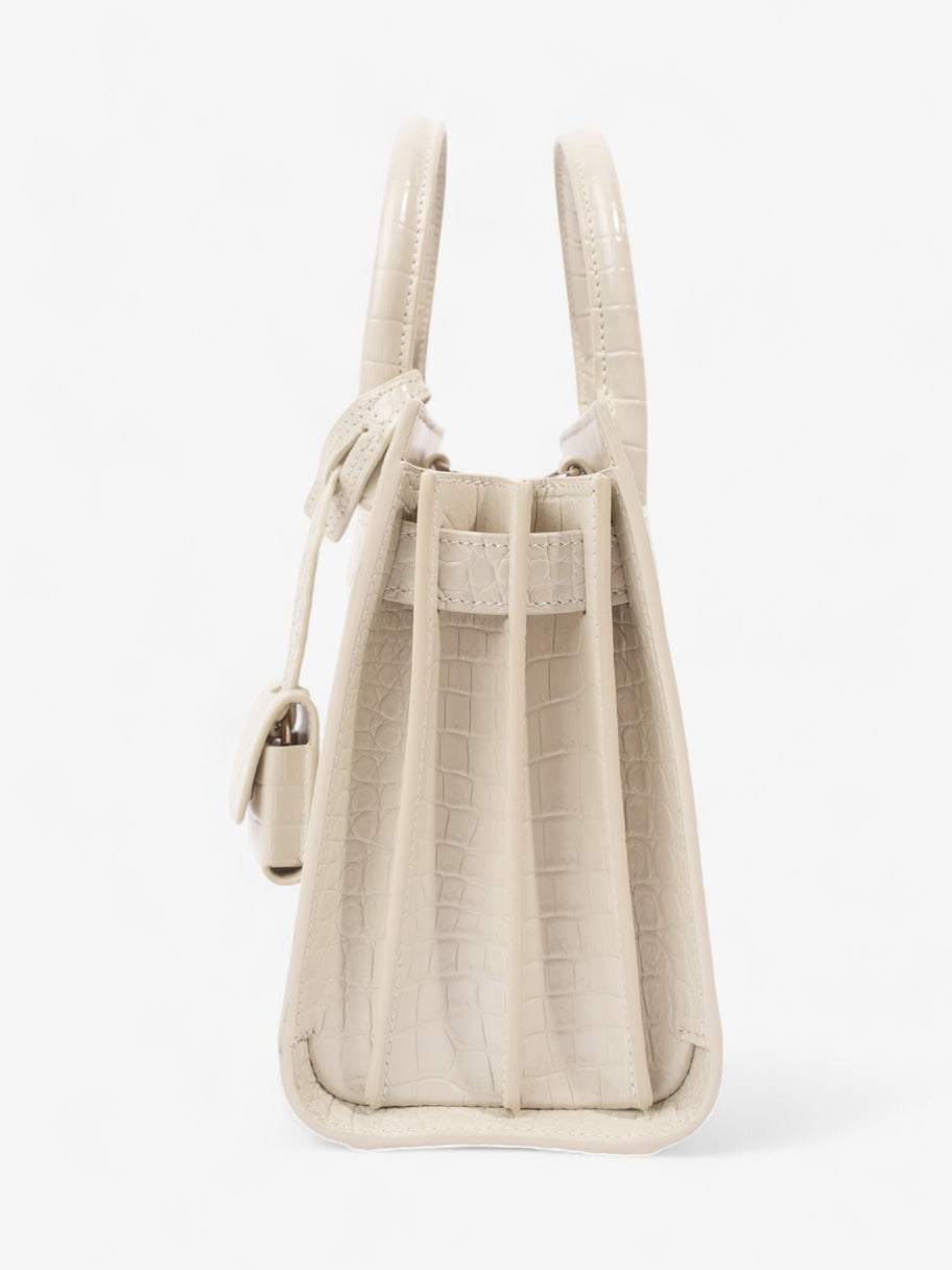 Saint Laurent Sac De Jour Off White Embossed Leather Nano Image 3