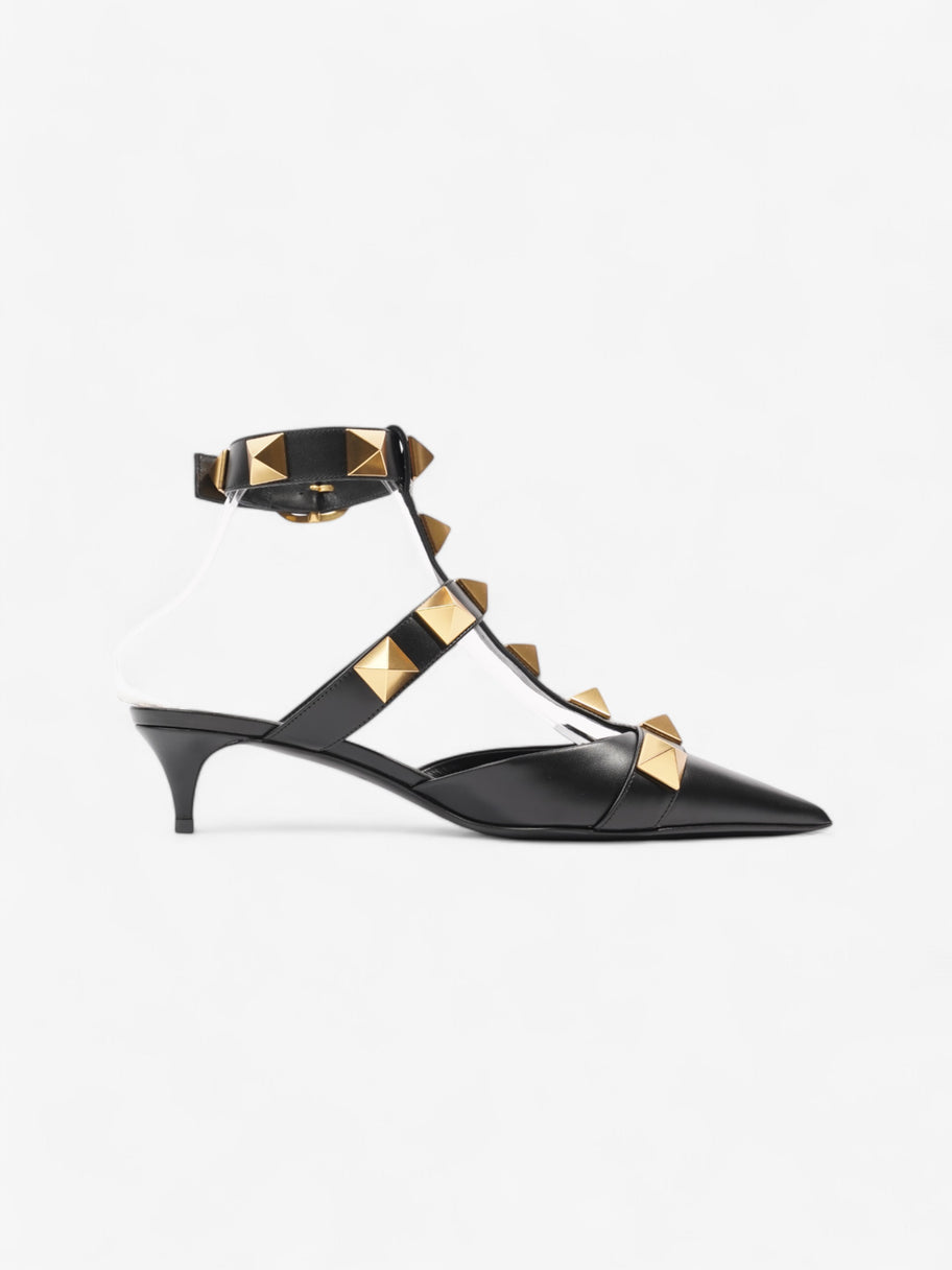 Valentino Tonal Roman Sling Back 40 Black / Gold Leather EU 38.5 UK 5.5 Image 4