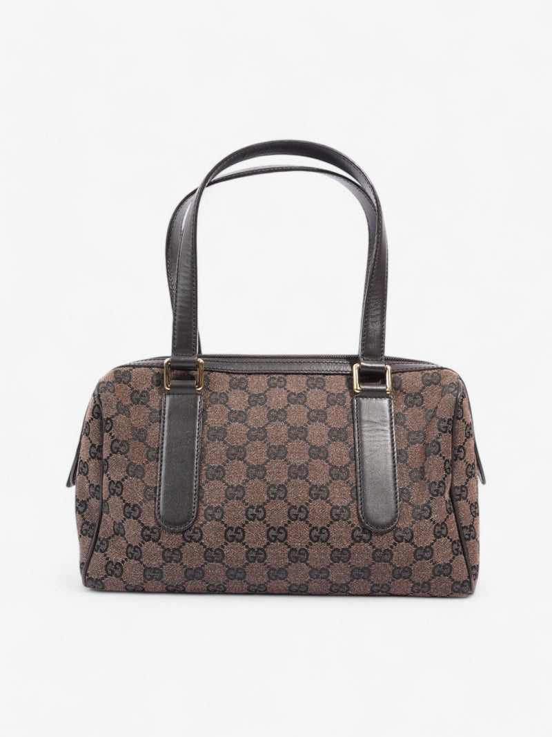  Gucci Gucci Denim Monogram Small Duffle Bag Dark Brown Brown Canvas