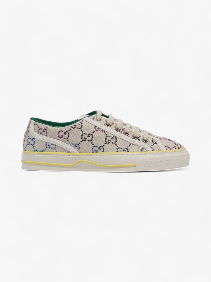  Gucci Crystal GG Tennis 1977 White / Multicoloured Canvas EU 38.5 UK 5.5