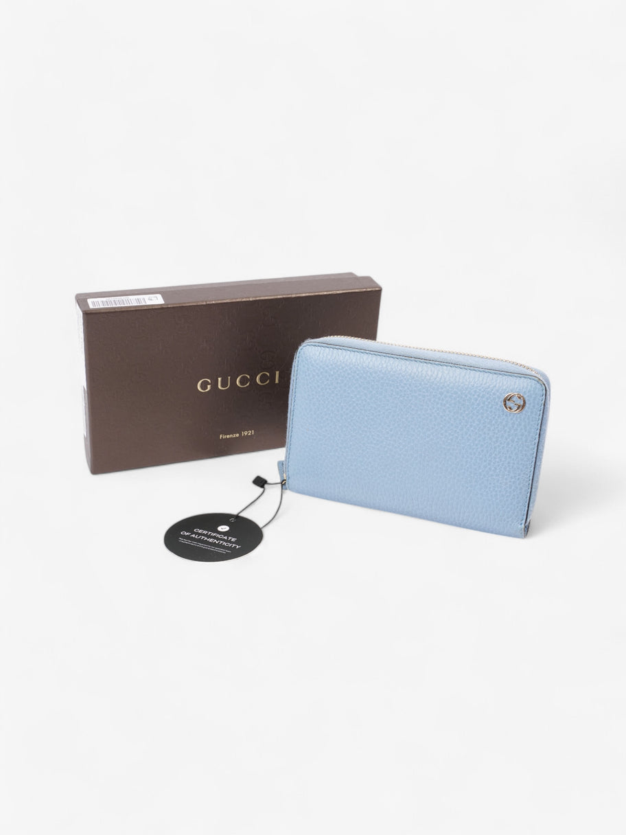 Gucci Zip Around Wallet Light Blue / Light Gold Leather Medium Image 9