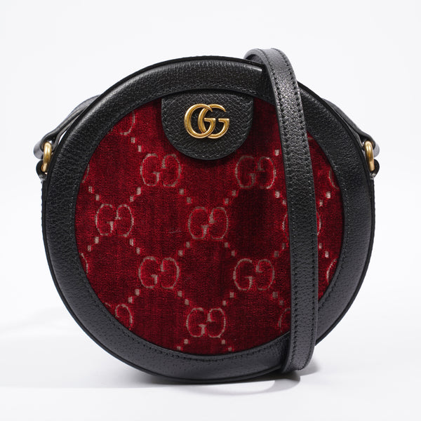 Gg velvet 2024 round shoulder bag