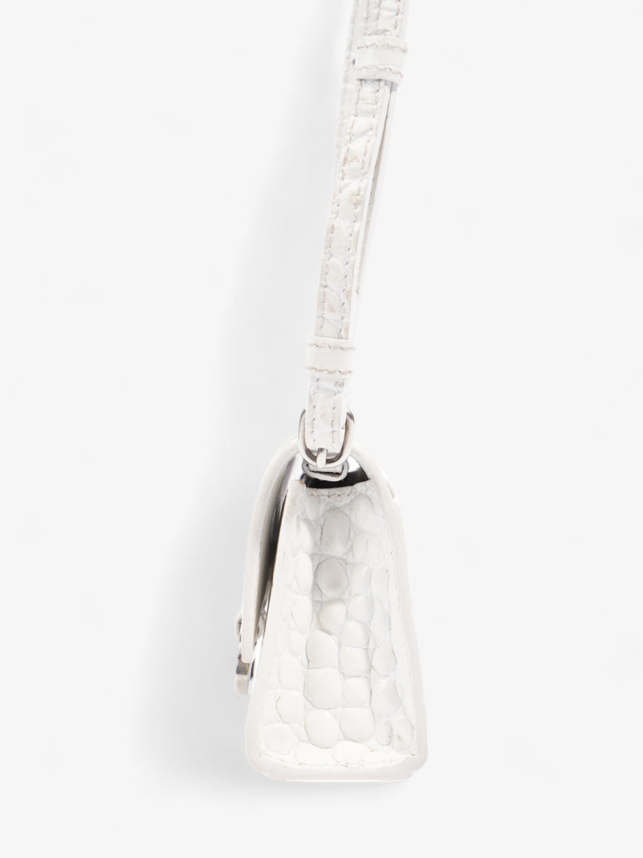 Balenciaga Hourglass White Embossed Leather Mini Image 3