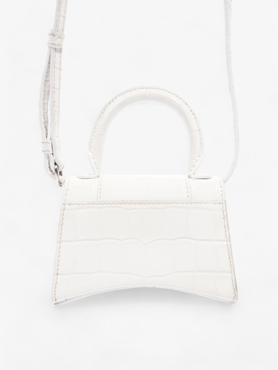 Balenciaga Hourglass White Embossed Leather Mini Image 4